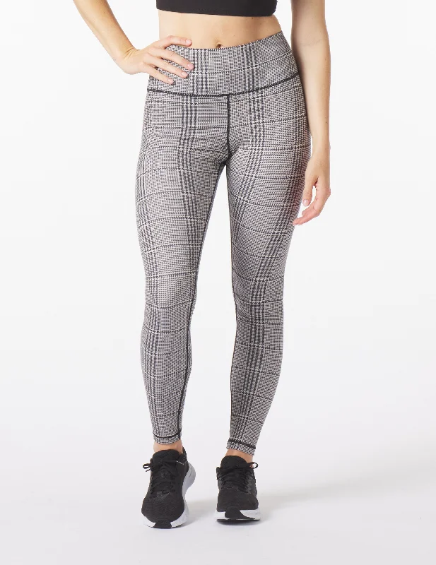 High Waist Pure Legging: Oatmilk/Black Glen Plaid