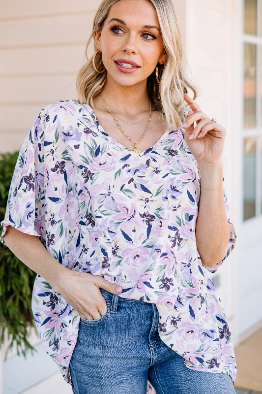 Better Than Ever Lavender Purple Floral Top