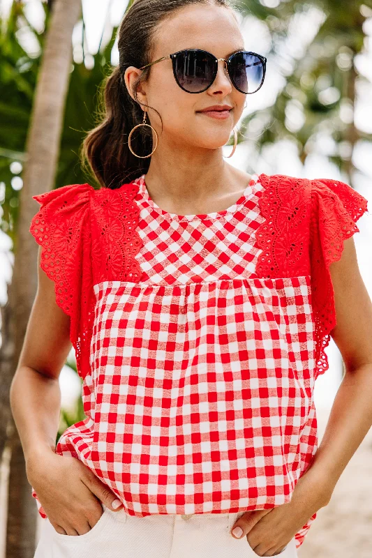 Darling Dreamer Red Gingham Top