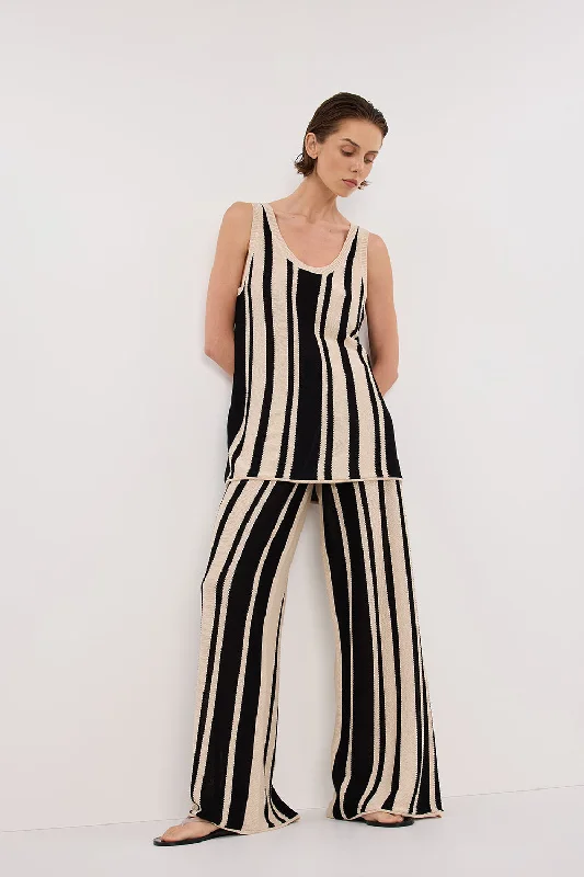 DELPHI STRIPE WIDE LEG KNIT PANT