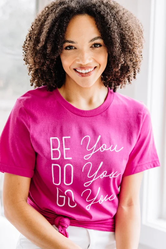 Unique Design Go You Berry Pink Graphic Tee