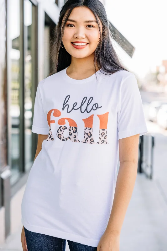 Hello Fall White Graphic Tee