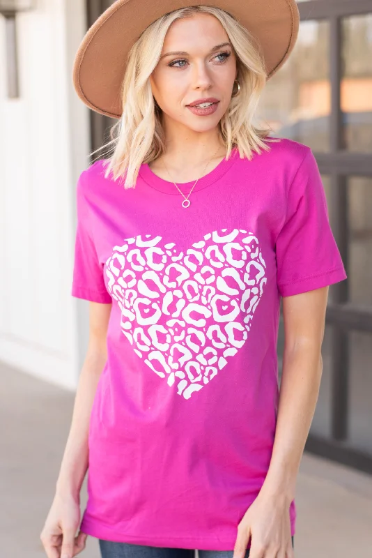 Innovative Design Leopard Love Berry Pink Graphic Tee