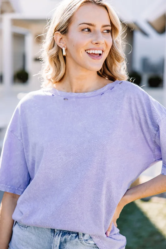 On The Move Lavender Purple Distressed Tee