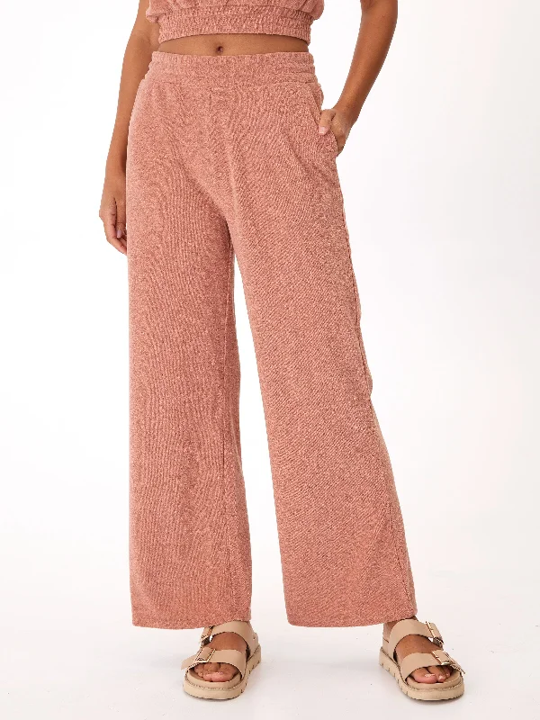 Personal Design Sharie Towel Terry Wide Leg Pant