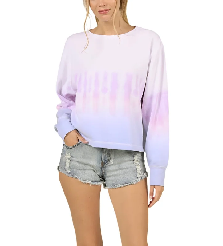 European And American Style Vintage Havana/Ocean Drive Multi Dip Dye Burnout Crewneck B9110