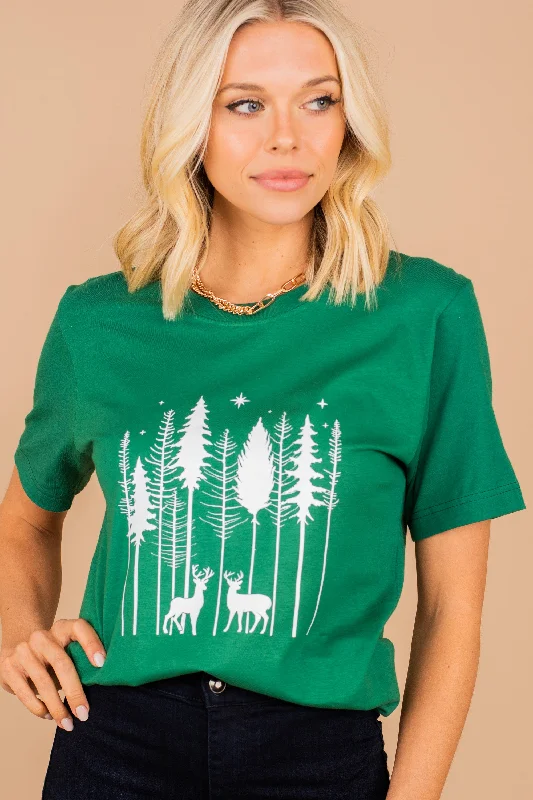 Floral Prints Winter Wonderland Evergreen Graphic Tee